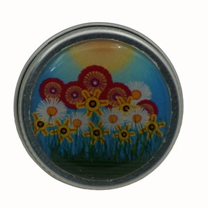 15ml Tin, Bright Flowers, 15ml Round Storage Tin Trinket  Pill Box Mint Box Lipstick Eye Shadow Storage Tin