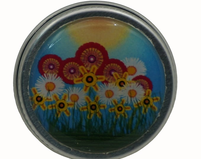 Floral 15ml Storage Tin, Handmade Decorative Pill Box