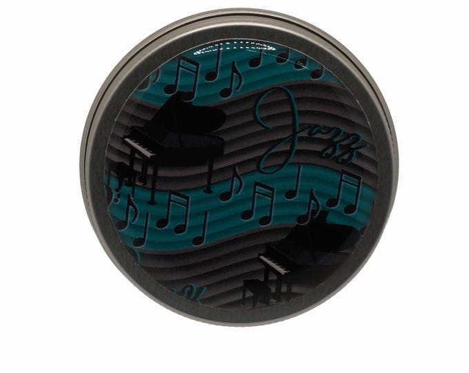 50ml Tin, Music Notes, Piano, Round Storage Tin, Trinkets,  Pill Box, Mint Box, Candy Storage Tin