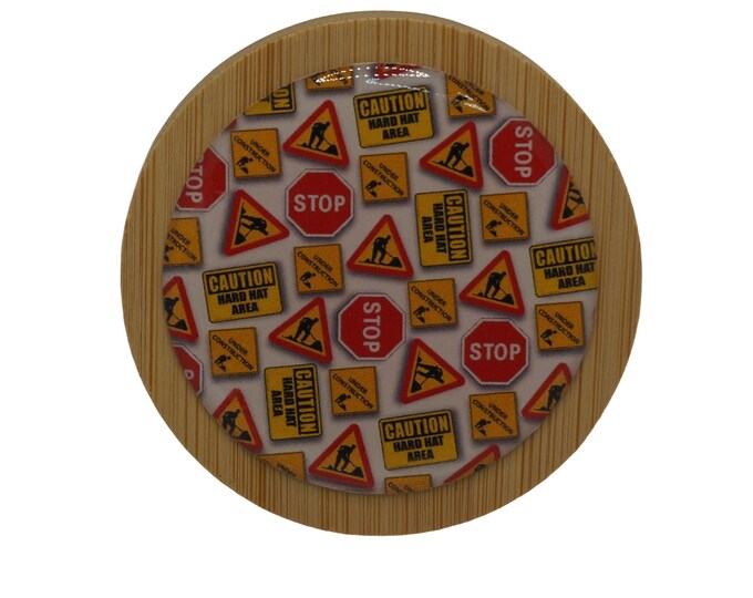 Construction men at work stop Magnetic Bottle Opener, Bamboo Bottle Opener, Fridge Magnet, Beer Bottle Magnetic Opener