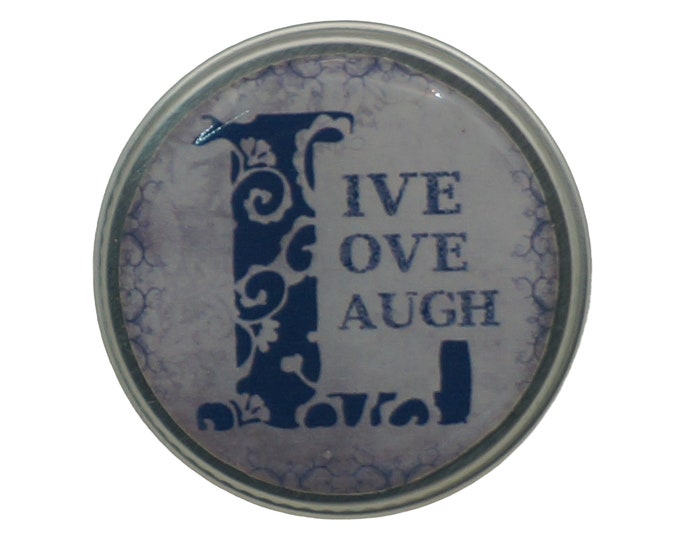 Live Love Laugh Decorated Tin, Inspirational Pill Box, 10ml
