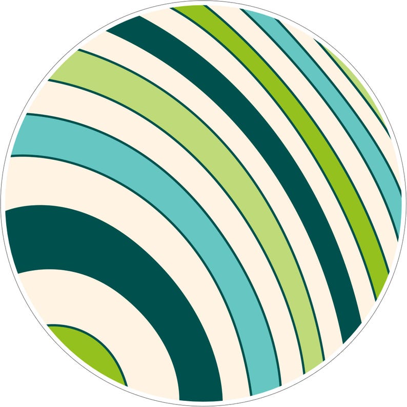 Groovy Retro i gröna lådknoppar, skåphandtag (4 cm) (5 cm) (2 cm) (2,5 cm) (3 cm) Design 5