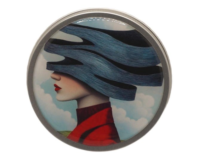 100ml Tin, Surrealism Art, 100ml Round Screw Top Handmade Decorative Tin Pills Medication Rings Earrings Gift Tin Mints Keepsakes