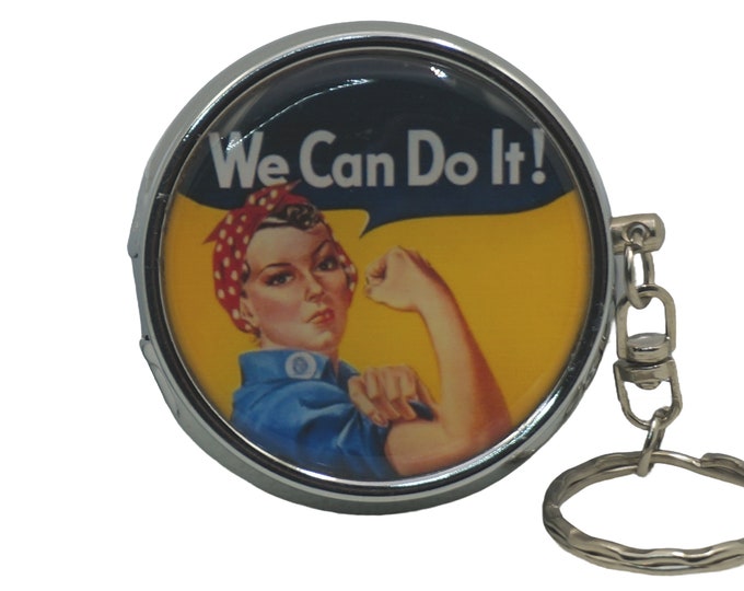 Rosie the Riveter, We can Do It! Portable Ashtray Personal Stainless Steel Ashtray Pocket Ashtray Key Ring Ashtray