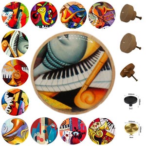 Music Drawer Knobs: Metal & Glass Cabinet Pulls, 3.0cm, 4cm, 5cm