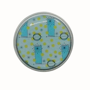 10ml Round Storage Tin Trinket  Pill Box Mint Box Lipstick Eye Shadow Storage Tins Retro Patterned Blue and Green