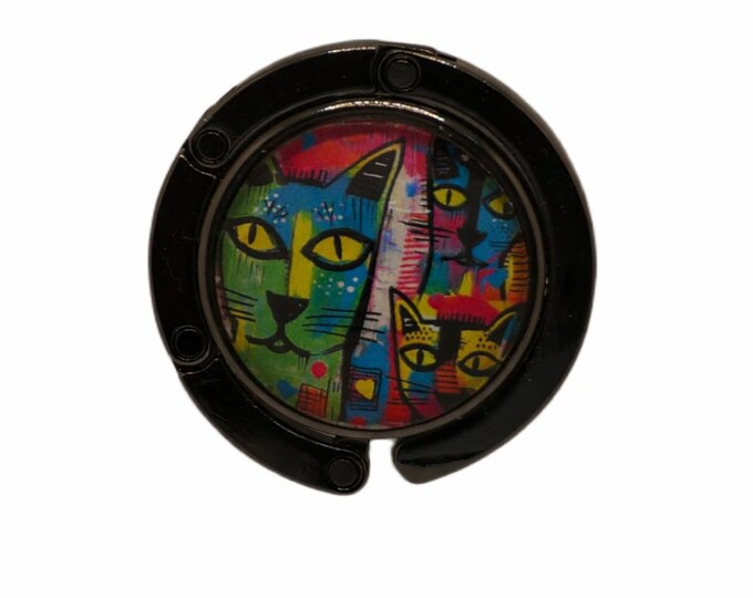 Colorful Cats Purse Holder, Purse Hook, Bag Holder, Table Top Bag Hanger
