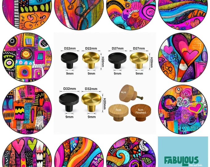 Vivid Expressions Round Wooden Cabinet Pulls, Drawer Knobs, Home Decor
