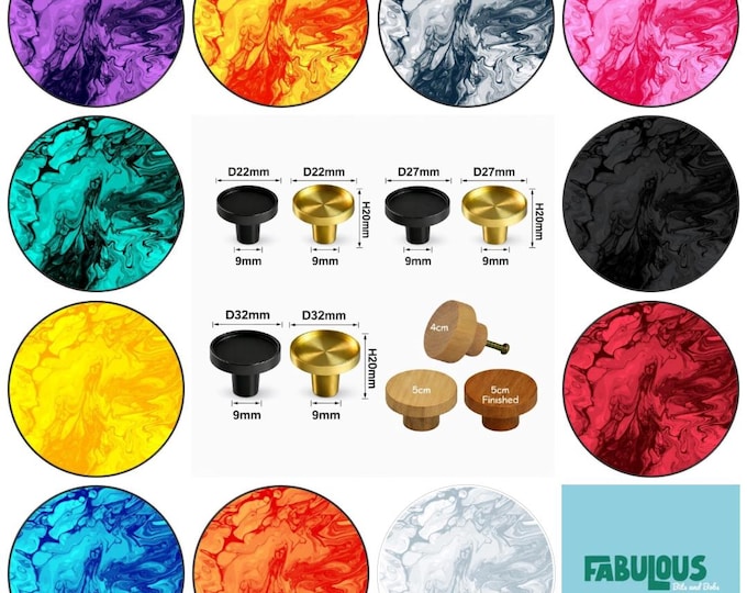 Marbled Wooden Drawer Knobs: Furniture Decor, Colorful Marble