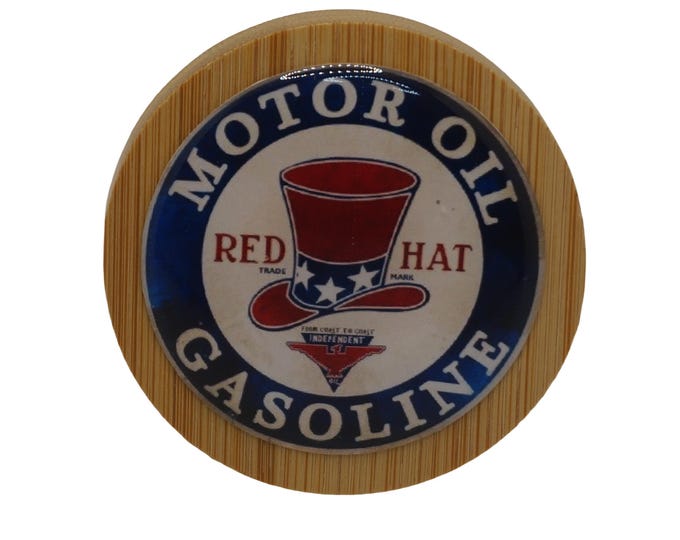Red Hat Motor Oil Gasoline Magnetic Bottle Opener, Bamboo Bottle Opener, Fridge Magnet, Beer Bottle Magnetic Opener