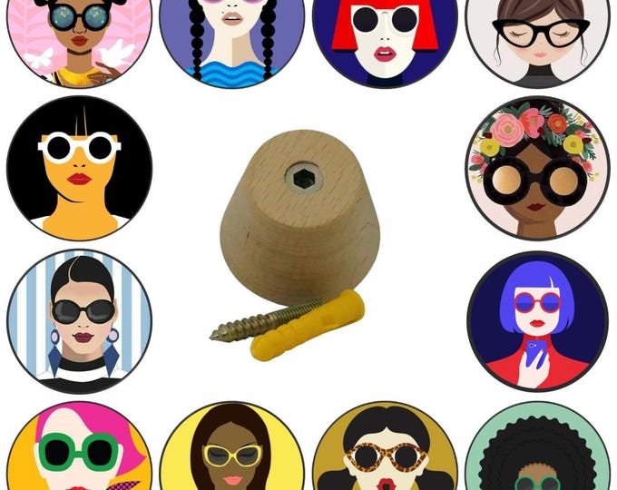 Funky Faces Wooden Wall Hooks, Coat Hooks, Wall Decor, Decorative Wall Hooks, Wall Art