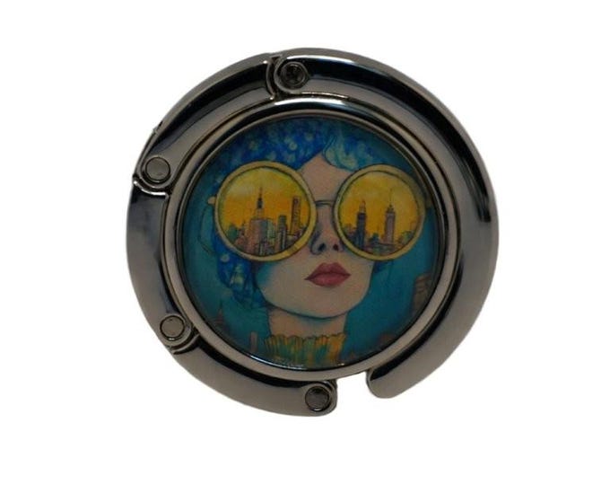 Vintage Eyes, Surrealism Art, Purse Holder, Purse Hook, Bag Holder, Table Top Bag Hanger