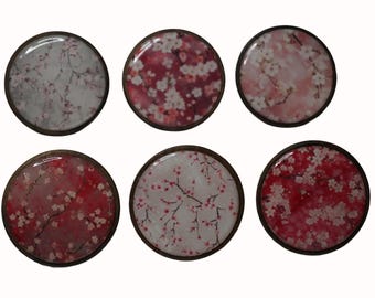 Wooden Wall Hooks, Coat Hooks, Wall Decor, Decorative Wall Hooks, Wall Art, Walnut Wall Hooks, Japanese Blossom