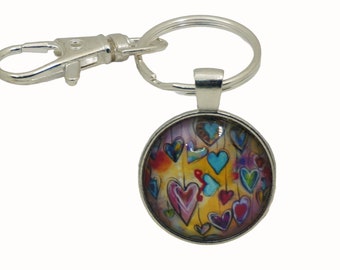 Cœurs, Cœurs d'amour, breloque pour sac, porte-clés, breloque pour porte-clés