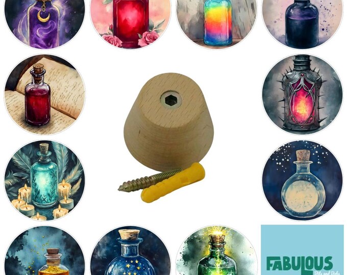 Potion Wooden Wall Hooks, Coat Hooks, Wall Decor, Decorative Wall Hooks, Wall Art