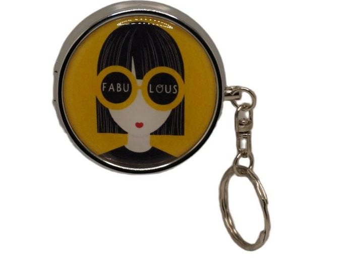 Funky Face Portable Ashtray, Personal Stainless Steel Ashtray, Pocket Ashtray, Key Ring Ashtray