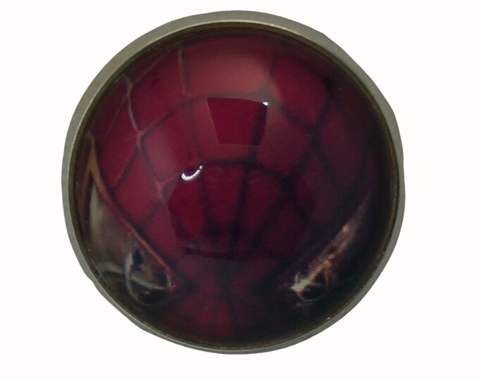 Spiderman, Round Metal Brooch, Silver Plated, 2.0cm Brooch, Glass, Scarf Pin, Lapel Pin