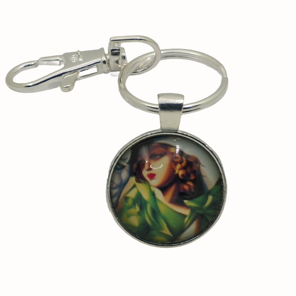 Tamara De Lempicka, Art Deco Bag Charm, Keyring, Keyring Charm