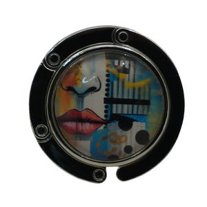 Abstract Art, Face, Lips, Purse Hook, Bag Holder, Table Top Bag Hanger, Purse Holder for Table, Purse Hanger, Purse Holder