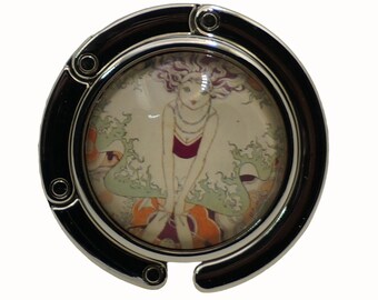 Gancho para bolso, soporte para bolso, percha para bolso de mesa, Art Déco, Dreamland