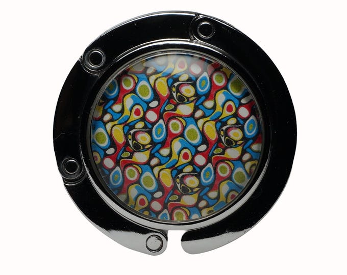 Purse Hook, Bag Holder, Table Top Bag Hanger, Bag Hanger, Purse Hanger, Pop Art, Patterned, Blue, Yellow, Red