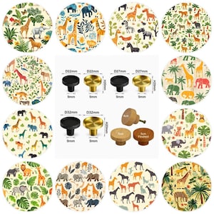 Schubladengriffe mit Safari-Tiermotiven, Schrankgriffe (4 cm) (5 cm) (2 cm) (2,5 cm) (3 cm)