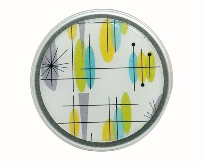 50ml Round Storage Tins Trinket  Pill Box Mint Box Lipstick Eye Shadow Storage Tin Retro Patterned Blue Yellow White G