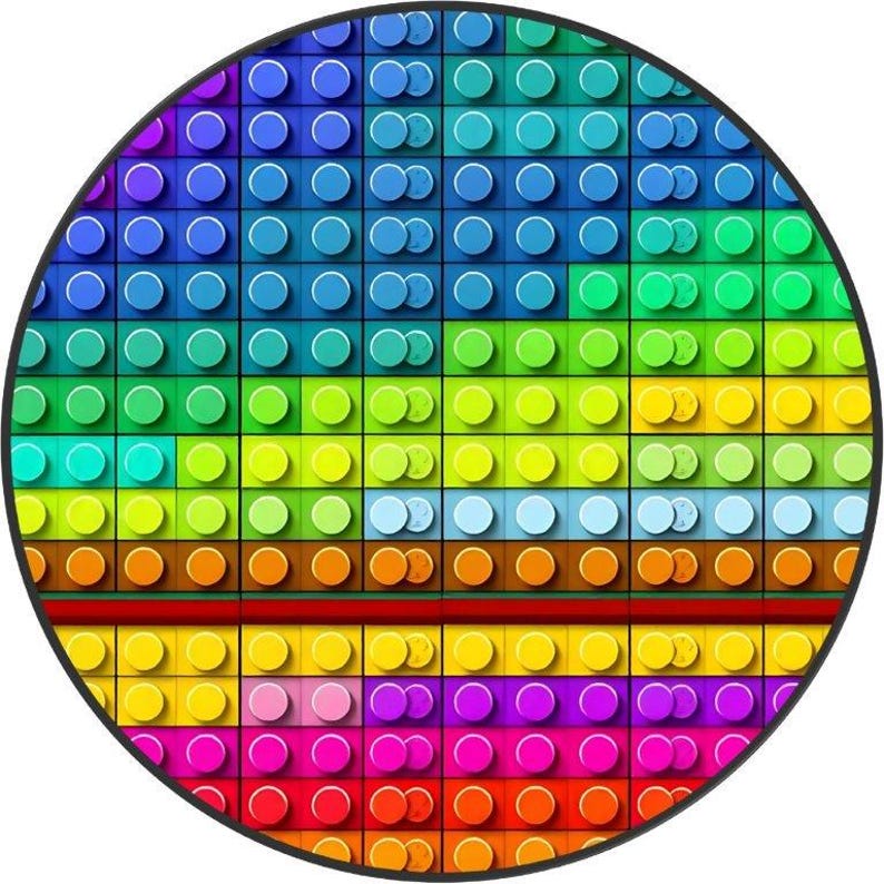 Regenbogen Knäufe Bausteine: Holzgriffe 3 cm, 4 cm, 5 cm Design 11