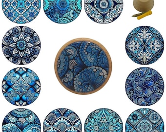 Blue Mandala Wall Hooks, Coat Hooks, Wall Decor, Decorative Wall Hooks, Wall Art