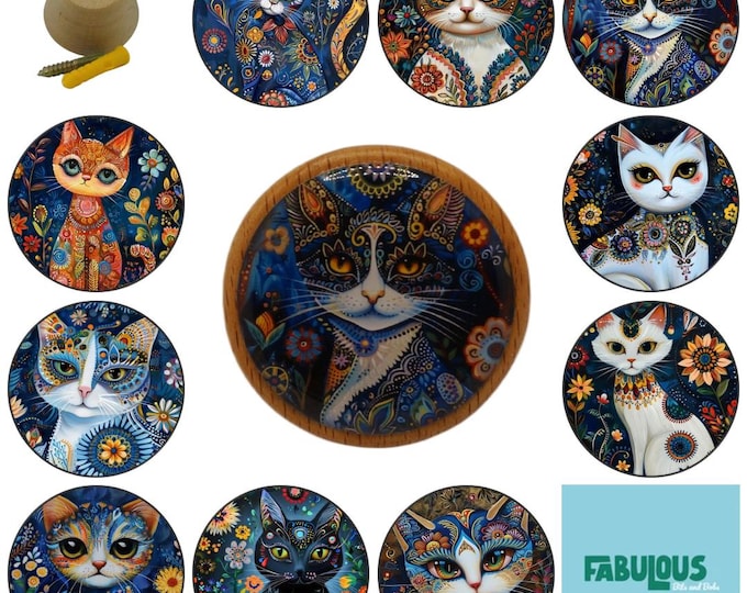 Whimsical Cats Wooden Wall Hooks, Coat Hooks, Wall Decor, Decorative Wall Hooks, Wall Art