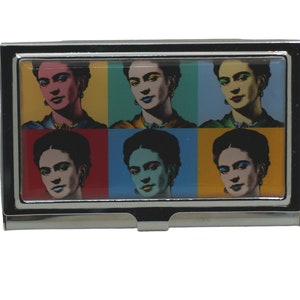 Kartenetui, Metall Visitenkartenetui, Zigarettenetui, Kreditkartenetui, Visitenkartenetui, Frida Kahlo, Pop Art