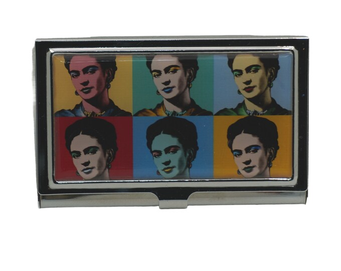 Card Holder, Metal Business Card Case, Cigarette Case, Credit Card Case, Business Card Holder, Frida Kahlo, Pop Art