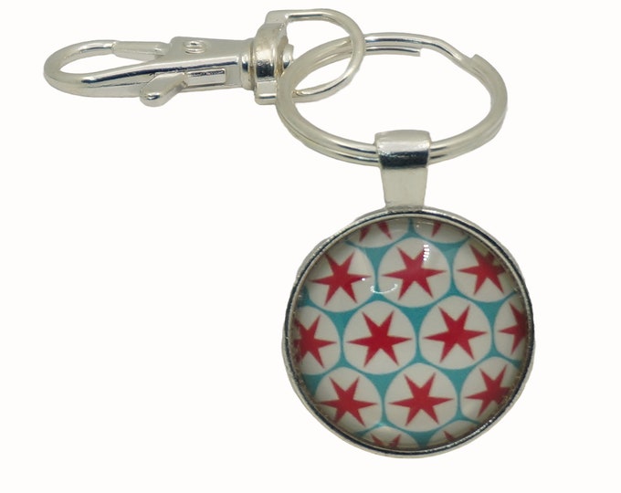 Red White and Blue Stars, Bag Charm, Keyring, Keyring Charm