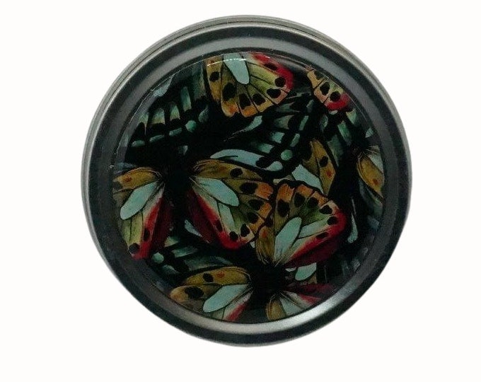 Round Storage Tin Trinket Box Gift Tin Keepsake Box Gift Box Jewellery Box Bits and Bobs Tin Butterfly Collage Butterfies