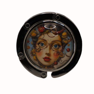 Whimsical Surrealism Art, Face, Purse Holder, Purse Hook, Bag Holder, Table Top Bag Hanger