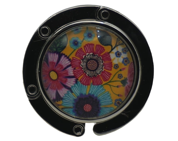 Floral Purse Hook, Colorful Flower Bag Hanger, Tabletop Bag Holder