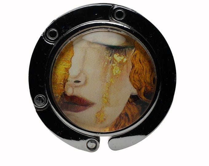 Purse Hook, Bag Holder, Table Top Bag Hanger, Bag Hanger, Purse Hanger, Gustav Klimt, Golden Tears