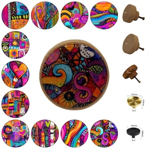 Vivid Expressions ronde houten kastgrepen, ladeknoppen, woondecoratie