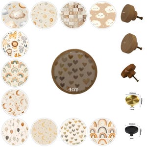 Genre neutre : boutons de tiroir de chambre d'enfant, poignées d'armoire