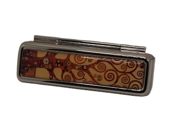 Handmade Gustav Klimt 'Tree of Life' Lipstick Holder with Mirror