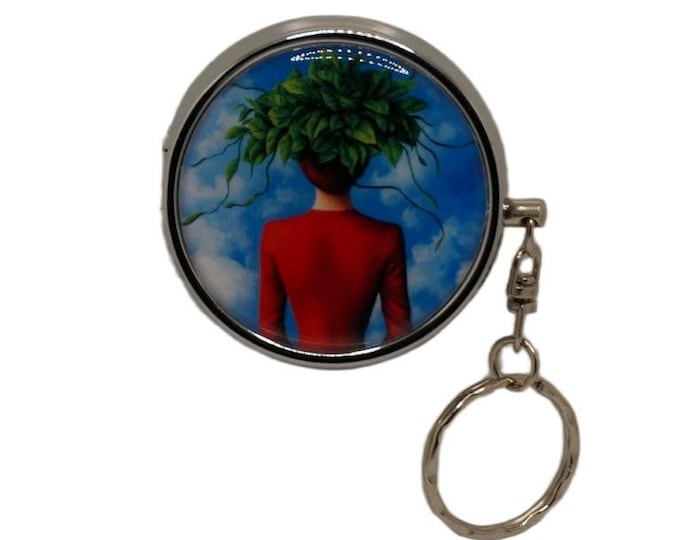 Surrealism Art Portable Ashtray, Personal Stainless Steel Ashtray, Pocket Ashtray, Key Ring Ashtray
