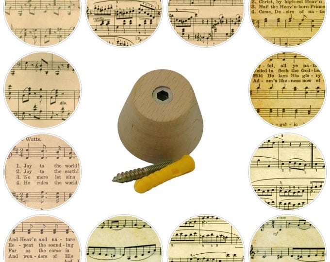 Vintage Music Sheets, Music Notes Wooden Wall Hooks, Decorative Coat Hooks, Resin Finish