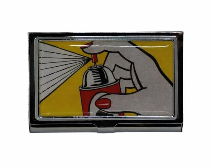 Pop Art Spray Can Card Holder, Metal Business Card Case, Cigarette Case, Credit Card Holder, Card Protector
