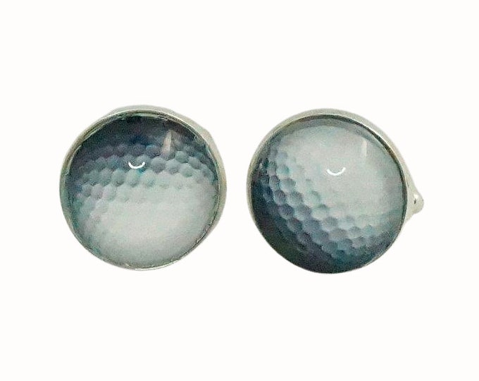 Stainless Steel Cufflinks Accessories 1.8cm Glass Golf Balls