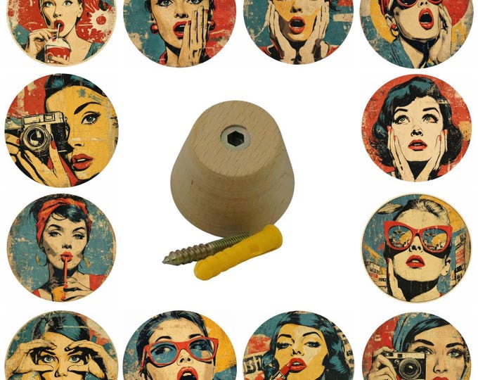 Retro Junk, Pop Art Wall Hooks, Faces, Retro Wall Art