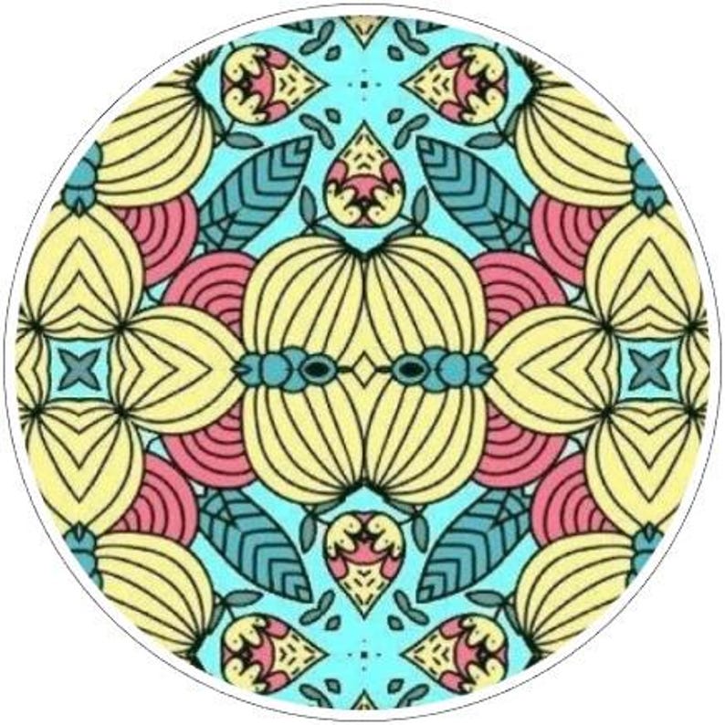 Pattern Drawer Knobs, Blue, Red, Yellow, Cabinet Handles, Furniture Drawer Knobs, Round Wooden Drawer Knobs, Drawer Handles, Cabinet Pulls Design 3