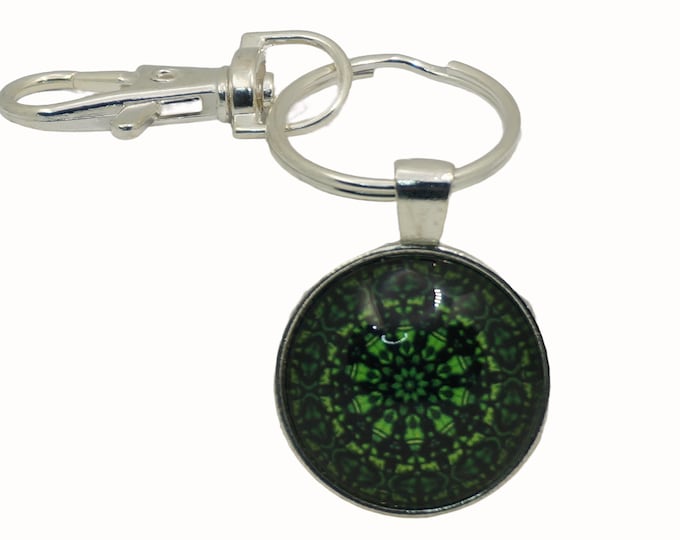 Mandala, Green, Bag Charm, Keyring, Keyring Charm