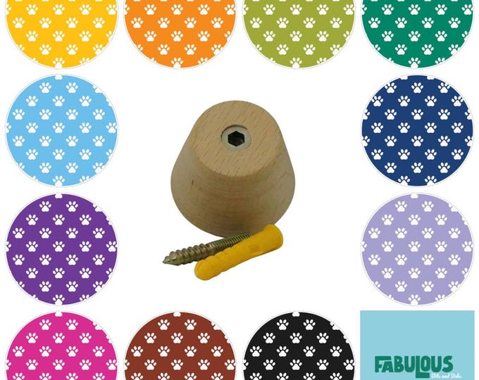 Paw Print Wooden Wall Hooks, Wall Art, Wall Hangers