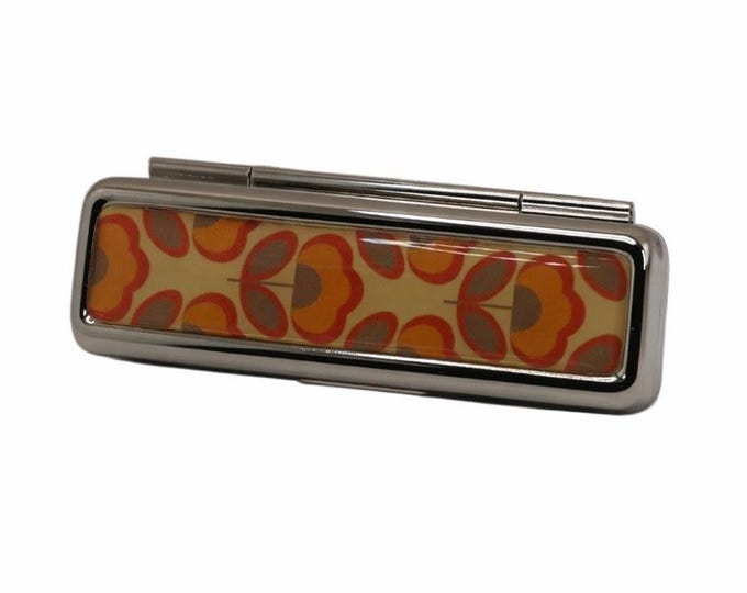 Handmade Lipstick Holder with Mirror, Retro Patterned