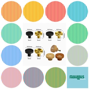 Summer Stripes Drawer Knobs, Cabinet Pulls, Brass, Wood